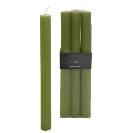 Caja de 6 velas de 13 horas de parafina verde de 7x4.5x24 cm