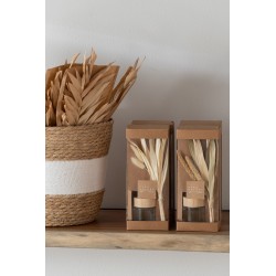 Lote de 2 ramos de hojas secas de madera natural 12x3x41 cm