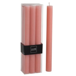 Boite de 6 bougies 13H en Paraffine rose 7x4.5x24 cm