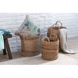 Set de 3 paniers ronds en raphia naturel D31 à 42cm