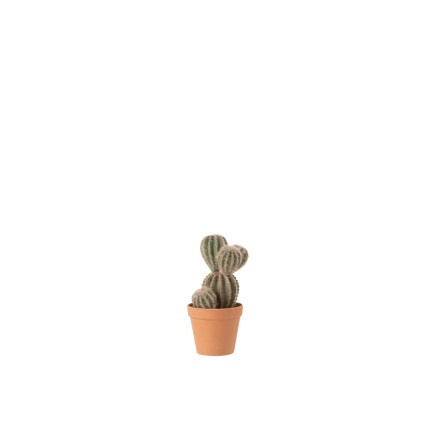 Cactus artificiel irrégulier en pot 26x14x13 cm