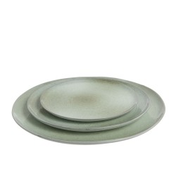 Assiette plate en céramique vert menthe D34cm