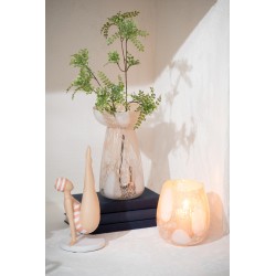 Branche de feuilles en plastique vert 10x10x65 cm