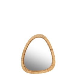 Espelho irregular em rattan natural 54x46 cm