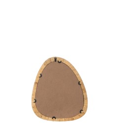 Miroir irrégulier en rotin naturel 54x46 cm