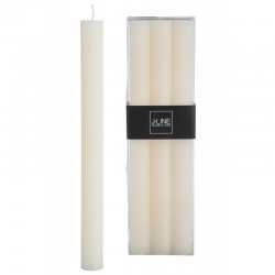 Boite de 6 bougies 13H en Paraffine blanc 7x4.5x24 cm