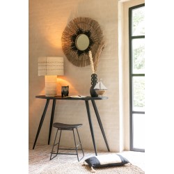 Miroir rond en raphia naturel D75cm