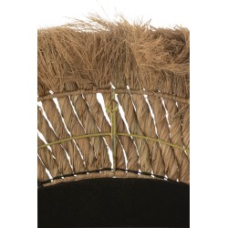 Miroir rond tressé en herbes naturelles D.90cm