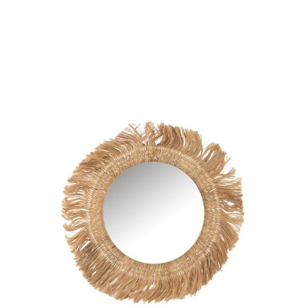 Miroir rond en feuille de bananier D120cm