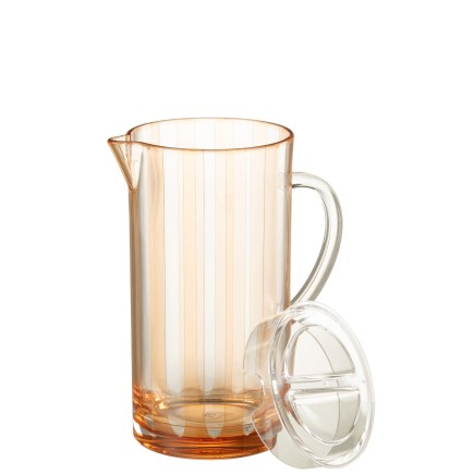 Carafe à eau en plastique orange 14x14x26.5 cm