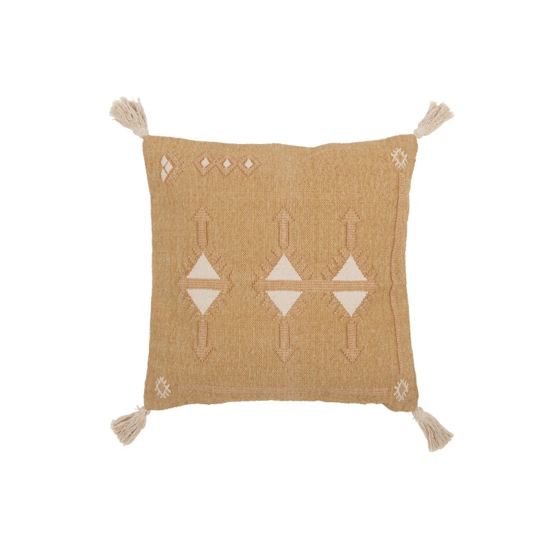 Cojín Triángulos+Flecos en Algodón/Lino/Poliéster Beige 50x15x50 cm Cojín Triángulos+Flecos en Algodón/Lino/Poliéster Beige 50x15x50 cm