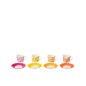Juego de 4 tazas de café y platillos de cerámica blanca 90ml