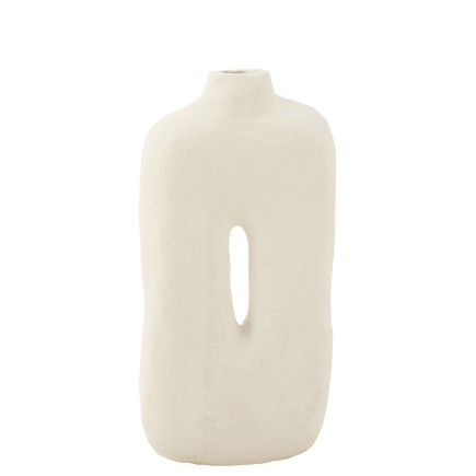 POT SQUARE PAPER MACHE WHITE