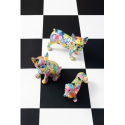BULLDOG EYES SIT POP-ART RESIN