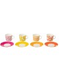 Juego de 4 tazas de café y platillos de cerámica blanca 220ml