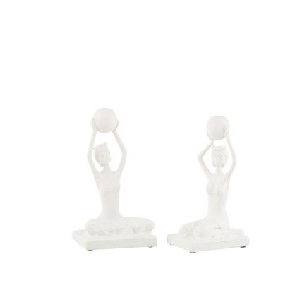 Maillot ballon en polyresine blanc 14x10x25.5 cm (assortiment de 2)