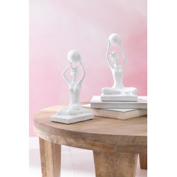 Maillot ballon en polyresine blanc 14x10x25.5 cm (assortiment de 2)
