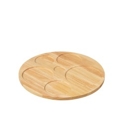 Juego de 6 platos aperitivo con bandeja de cerámica blanca 30x30x9 cm