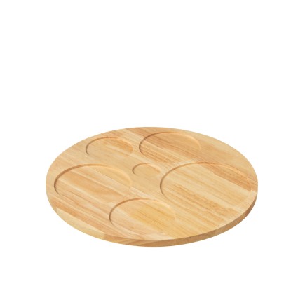 Juego de 6 platos aperitivo con bandeja de cerámica blanca 30x30x9 cm