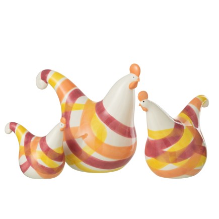 S/3 HENS LINES DOLOMIT ORA MIX