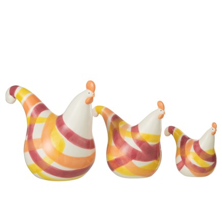S/3 HENS LINES DOLOMIT ORA MIX