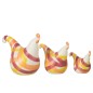 S/3 HENS LINES DOLOMIT ORA MIX