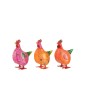 Gallo de metal multicolor 13x11x18 cm surtido de 3 pequeño