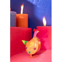 Gallo de metal multicolor 13x11x18 cm surtido de 3 pequeño