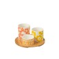 Set de 3 plats apéro avec plateau en céramique blanche 20x20x10.5 cm