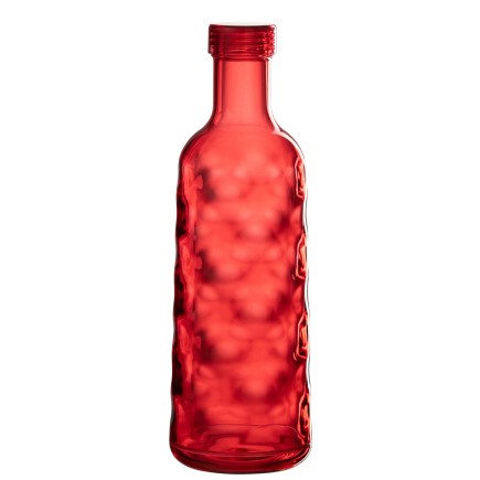 Botella de agua de plástico rojo 10x10x30 cm