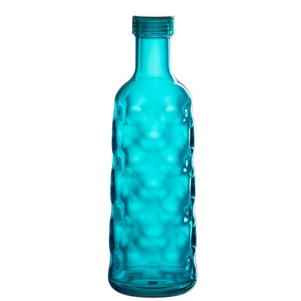 Bouteille à eau en plastique bleu 10x10x30 cm