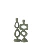 Bougeoir anneaux en aluminium vert 11x8.5x26.5 cm assortiment de 2 Bougeoir anneaux en aluminium vert 11x8.5x26.5 cm assortiment de 2
