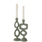 Bougeoir anneaux en aluminium vert 11x8.5x26.5 cm assortiment de 2 Bougeoir anneaux en aluminium vert 11x8.5x26.5 cm assortiment de 2