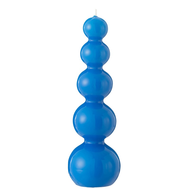 Bougie calebasse 25h en paraffine bleu 7.5x7.5x23 cm