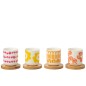 Juego de 4 tazas de café y platillos de cerámica blanca 5.7x5.7x6.4 cm