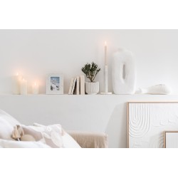 S/3 CANDLE HOLDER MARBLE WH
