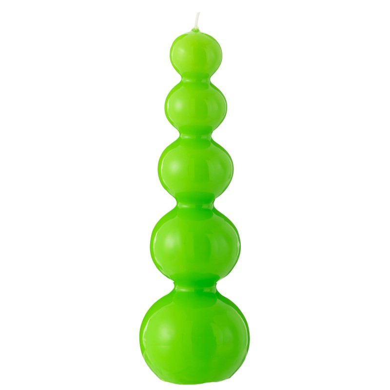 Bougie calebasse 25h verte 7.5x7.5x23 cm