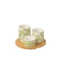 Set de 3 plats apéro avec plateau en céramique vert 20x20x10.5 cm Set de 3 plats apéro avec plateau en céramique vert 20x20x10.5 cm