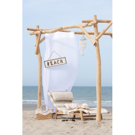 Suspension carrousel en coquillage blanc 16x16x57 cm