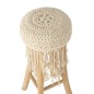Tabouret franges en raphia blanc 45x45x85 cm Tabouret franges en raphia blanc 45x45x85 cm
