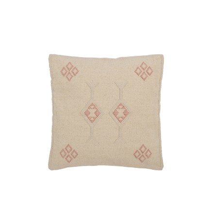CUSHION DIAM+ARRO COTT CR/PK
