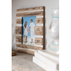 Cadre lignes en bois multicolore 22x2x27 cm