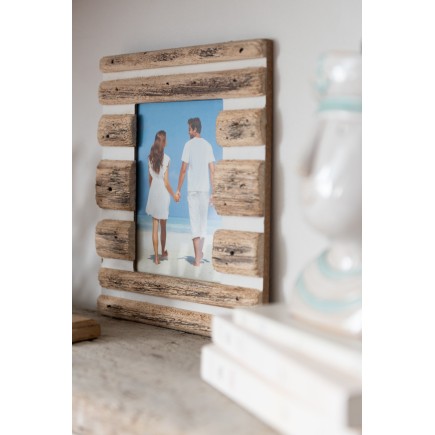Cadre lignes en bois multicolore 22x2x27 cm