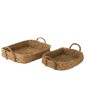 Set de 2 plateaux paniers en jacinthe d’eau naturel L. 33 et 50 cm Set de 2 plateaux paniers en jacinthe d’eau naturel L. 33 et 50 cm