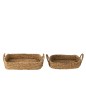 Set de 2 plateaux paniers en jacinthe d’eau naturel L. 33 et 50 cm Set de 2 plateaux paniers en jacinthe d’eau naturel L. 33 et 50 cm