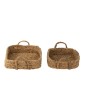 Set de 2 plateaux paniers en jacinthe d’eau naturel L. 33 et 50 cm Set de 2 plateaux paniers en jacinthe d’eau naturel L. 33 et 50 cm