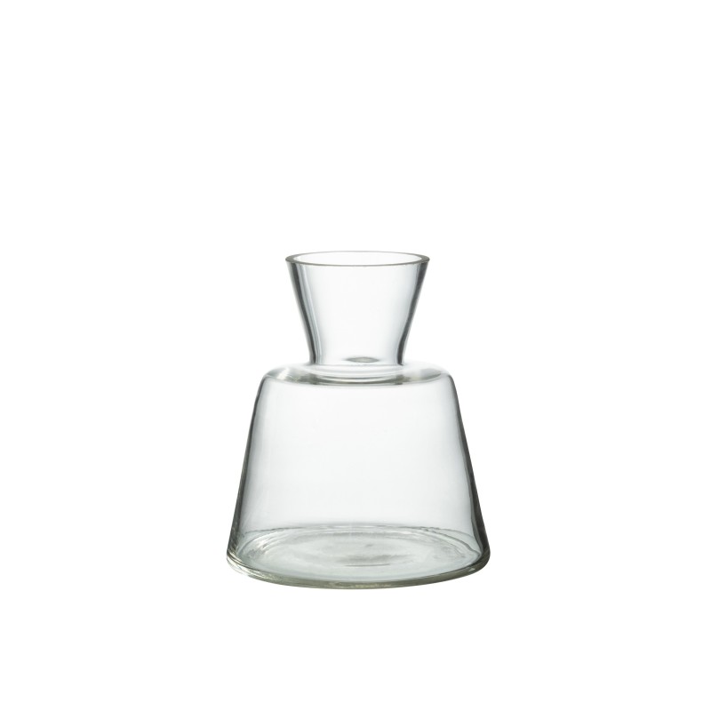 Vase conique en verre transparent 15x15x17 cm Vase conique en verre transparent 15x15x17 cm