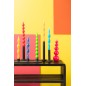 Caja de 2 velas torcidas 3h en parafina azul 7.5x3x26 cm