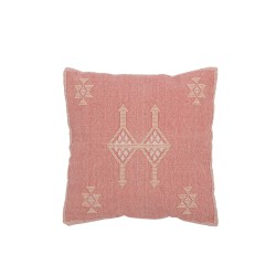 Cojín diamantes+flechas en algodón/lino/poliéster rosa 45x15x45 cm
