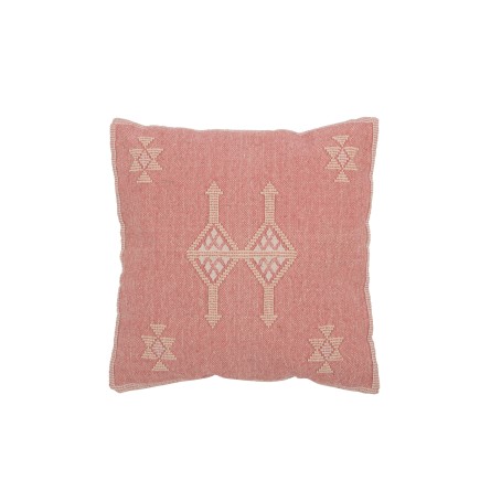 Cojín diamantes+flechas en algodón/lino/poliéster rosa 45x15x45 cm
